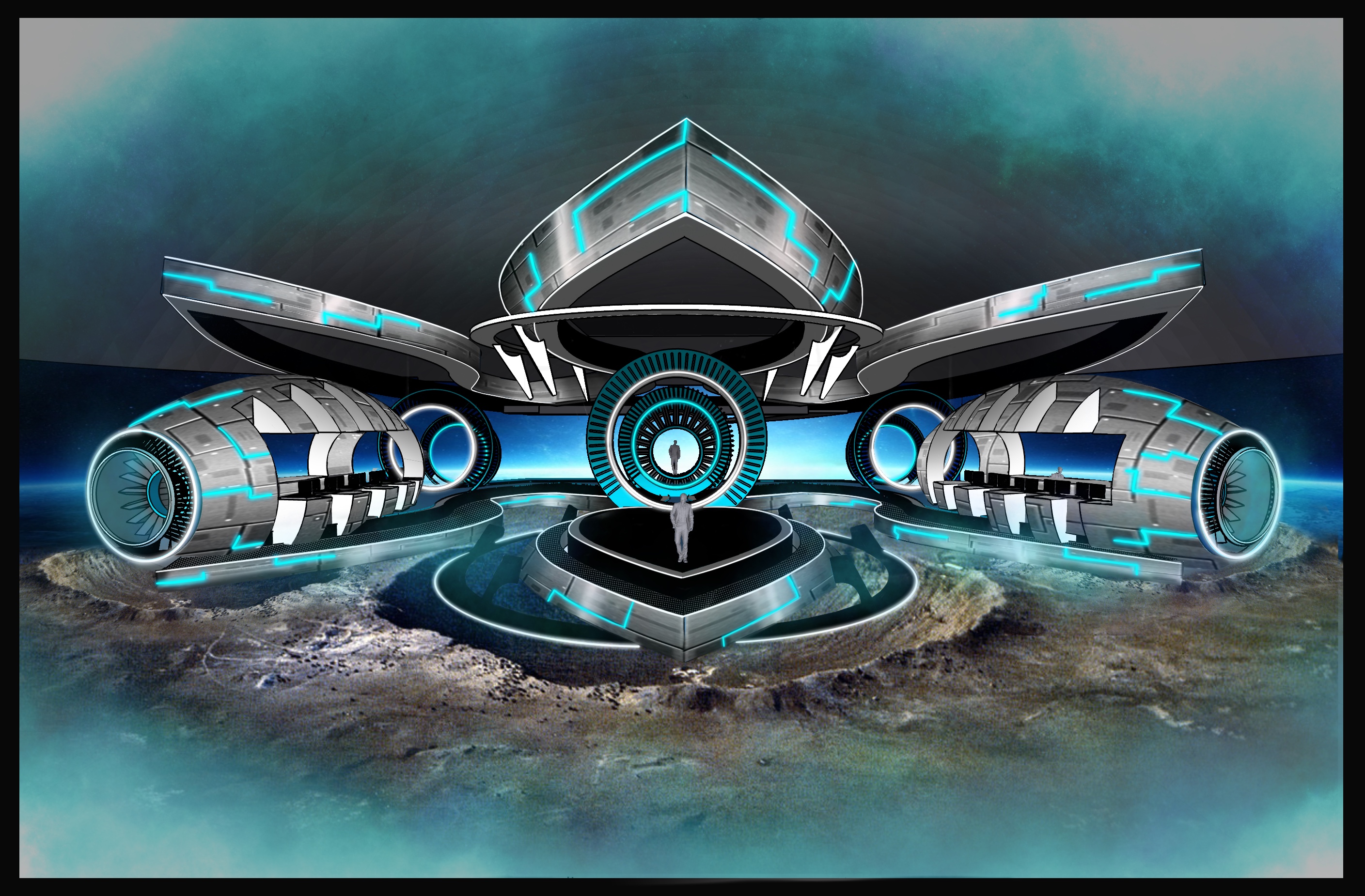 Hybrid 2D-3D Illustration