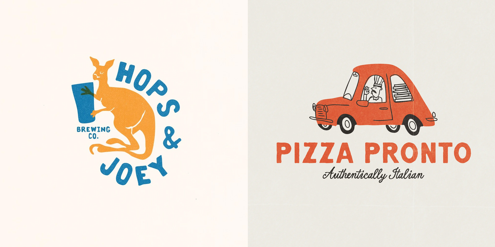 Hand drawn mascots and symbols